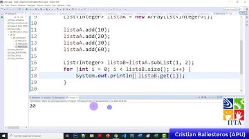 List y ArrayList   remove set subList en JAVA PARTE 2/2