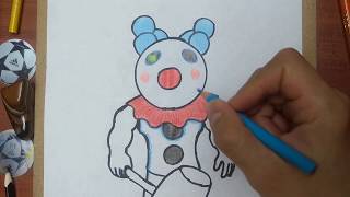 Como Dibujar Y Pintar A Clowny De Piggy Roblox How To Draw And Paint Clowny From Piggy Roblox Youtube - adivina el dibujo que hago en roblox youtube