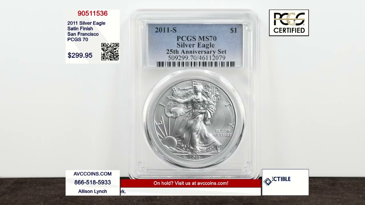 2011 Silver Eagle - Satin Finish - San Francisco - PCGS 70