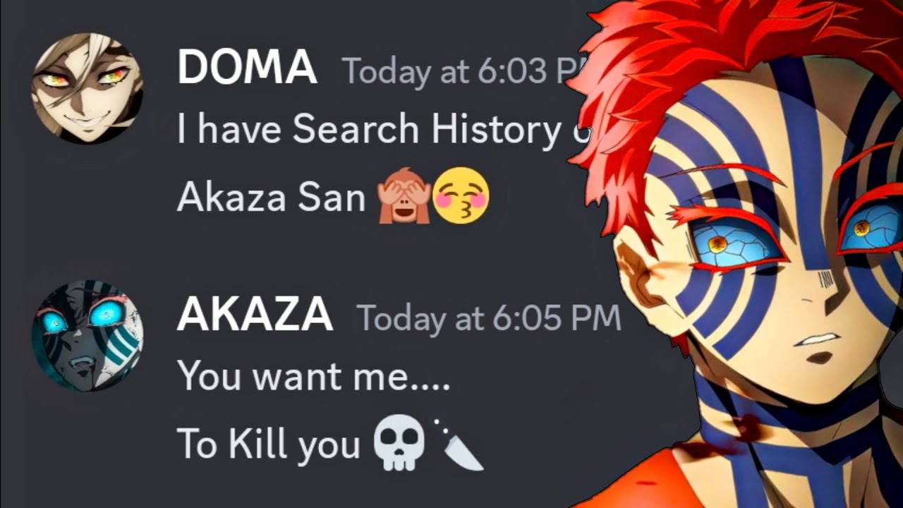 Doma get Akaza search History | discord demon slayer