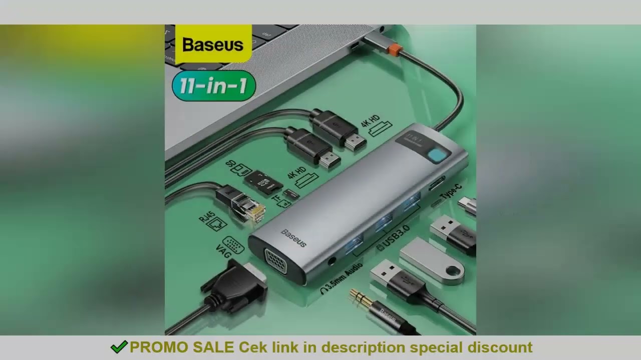 Baseus USB Type C HUB USB C to HDMI-compatible RJ45 SD Reader PD 100W Charger USB 3.0 HUB For MacBoo