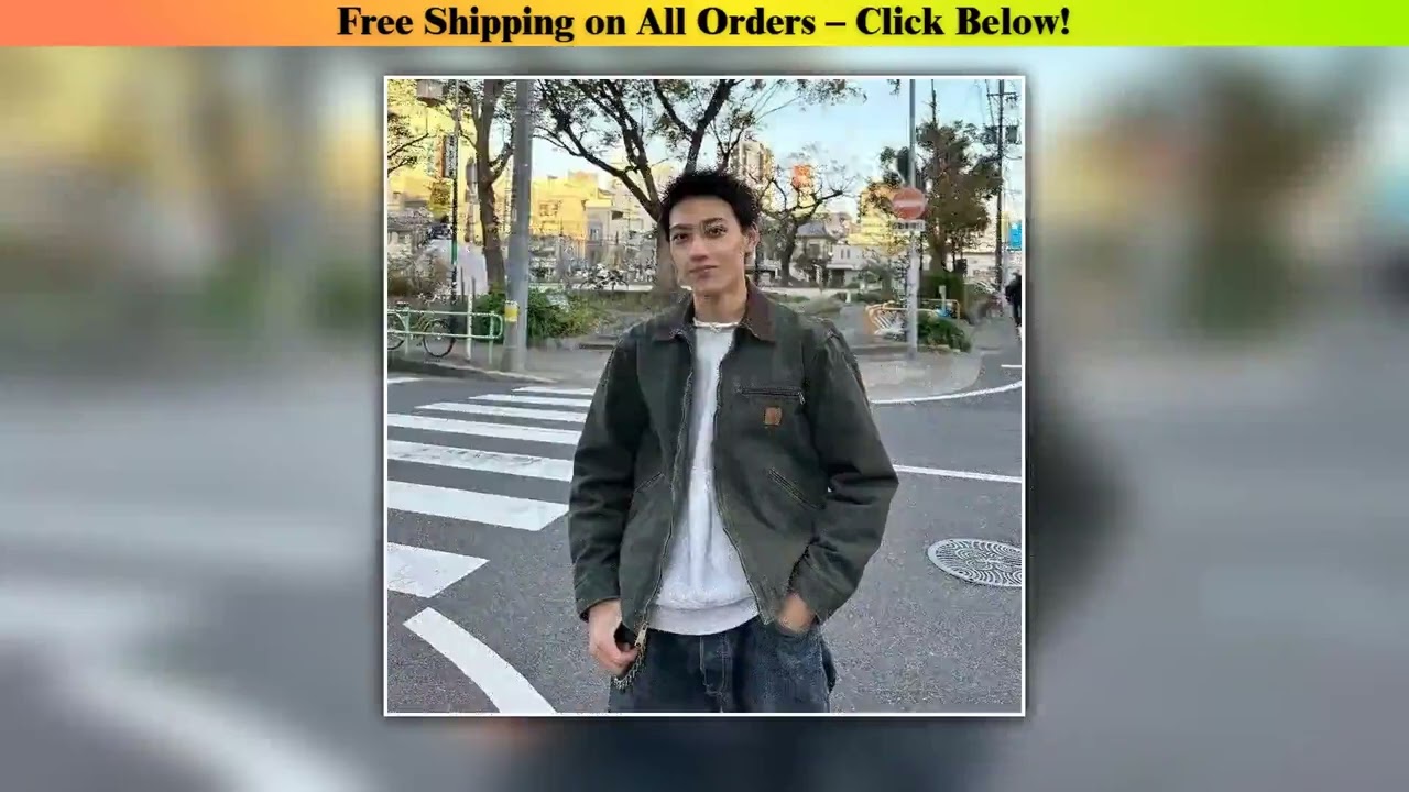 J97 Detroit American Vintage Washed Denim Tooling Jacket Canvas Jacket Wholesale Best Quality New