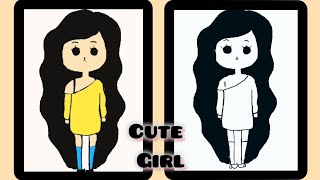 How To Draw Cute Girl |Step By Step |Kids Drawing @drawcutethingsofficial