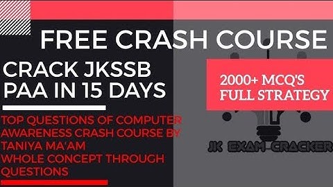 Day-06 MCQs on Computer Software II JKSSB PANCHAYAT ACCOUNT ASSISTANT CRASH COURSE