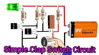 Simple Clap Switch Circuit #khairunelectronicsbd #circuitdiagram