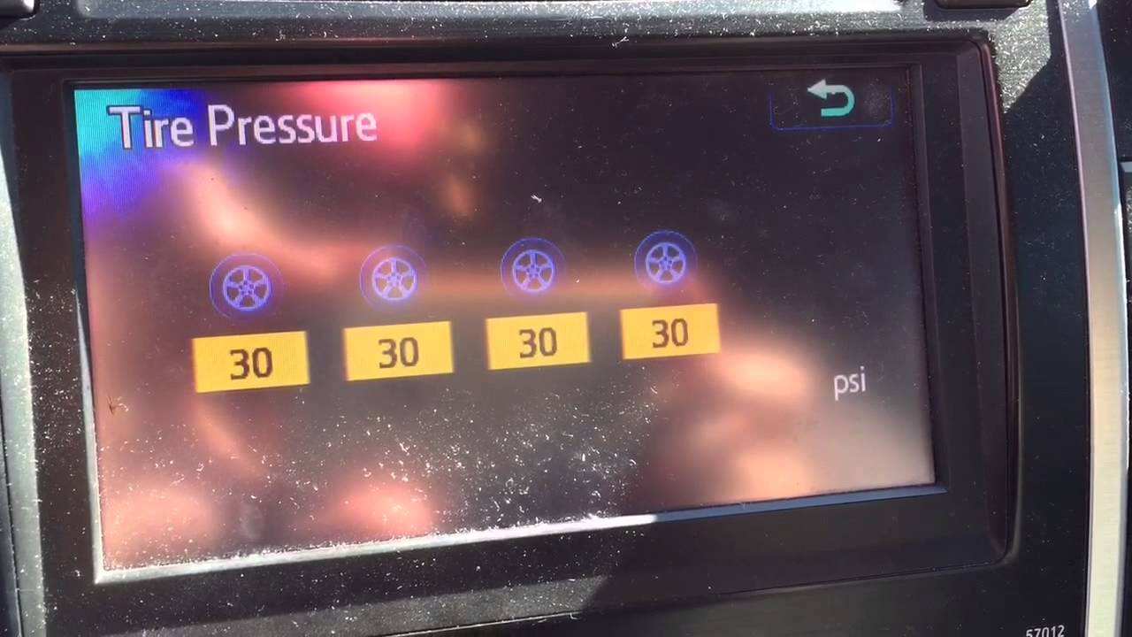 2013 Toyota Camry Tire Pressure Light Reset