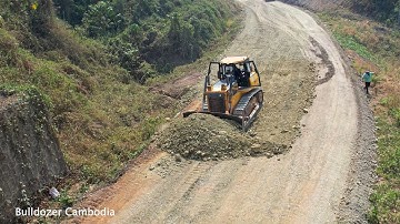 [ PART 7 ] AMAZING BULLDOZER SHANTUI USE POWERFUL PUSHING CLEARING THE GRAVEL MAKE NEW ROAD LONG