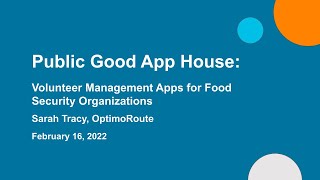 Sarah Tracy, OptimoRoute — Public Good App House: Volunteer Management Apps screenshot 5