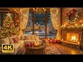 Cozy Christmas Eve with Crackling Fireplace 🎅🎄Relaxing Christmas Music &amp; Warm Holiday Atmosphere