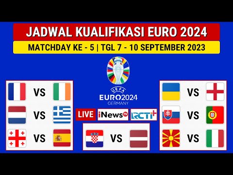 Jadwal Kualifikasi Euro 2024 ~ Matchday 5 | PRANCIS vs IRLANDIA | GEORGIA vs SPANYOL | Euro 2024
