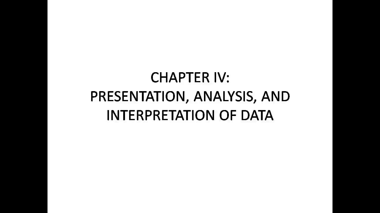 chapter 4 presentation analysis and interpretation of data sample