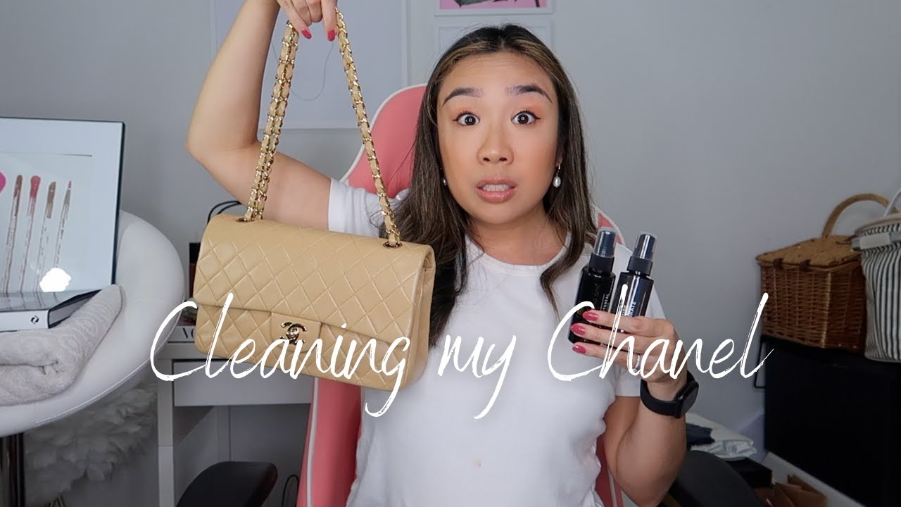 Cleaning the Chanel bag hack #chanel #bag #handbag #cleaning #cleantok