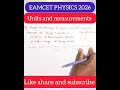 EAMCET PHYSICS 2026#UNITS AND MEASUREMENTS # PREVIOUS QUESTIONS