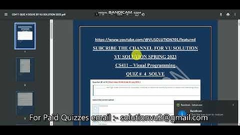 CS411 Quiz 4 SOLUTION 2023 || CS411 QUIZ 4 SOLUTION SPRING 2023