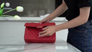 Chanel Classic Flap Medium | Calfskin Leather Red | Luxury Vintage Outfits Fashion Bags Aesthetics screenshot 5