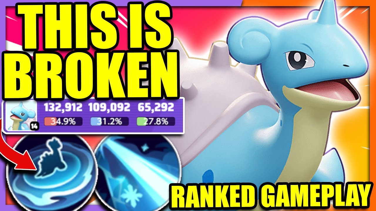 Water Pulse Lapras is BROKEN!! First Ranked Gameplay | Pokemon Unite