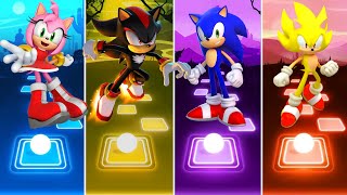 Amy 🆚 Shadow 🆚 Sonic 🆚 Super Sonic || Tiles Hop Gameplay 🎯🎶