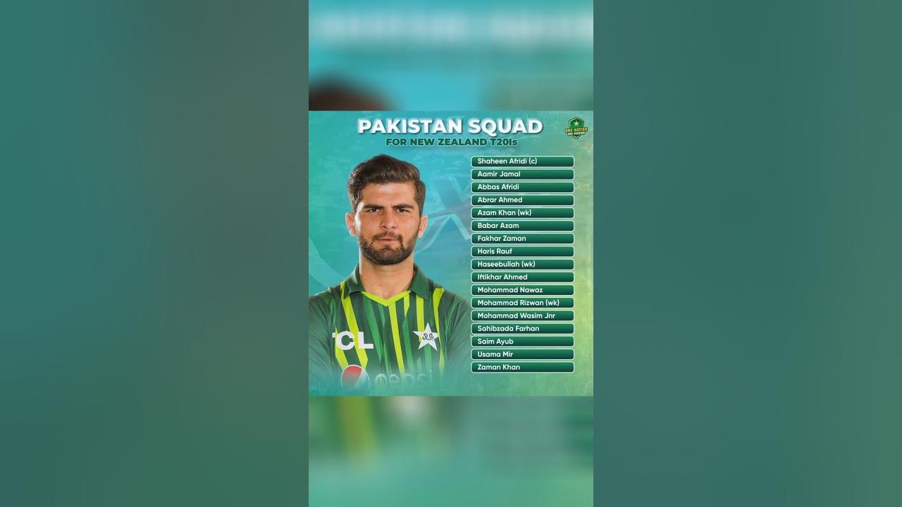 Pakistan Vs New Zealand T20 Series 2024 Pakistan Squad For New