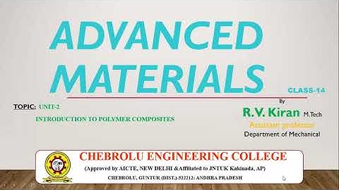 IV-ME-I Sem-JNTUK-ADVANCED MATERIALS-POLYMERS INTRODUCTION