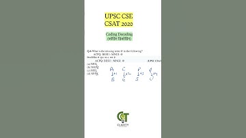 Coding Decoding (कोडिंग डिकोडिंग) Reasoning UPSC CSE CSAT 2020 PYQ solved