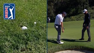 Patrick Cantlay saves par after embedded ball at Riviera Wealth