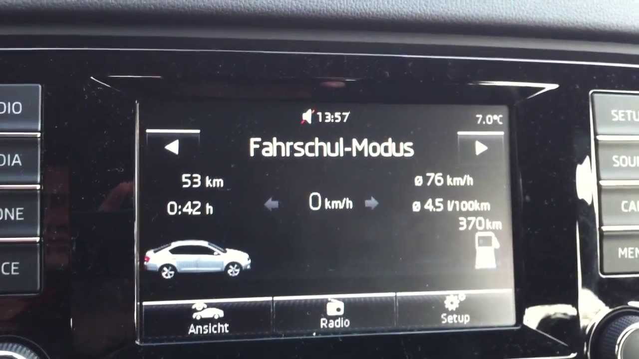 Skoda Octavia Iii 5e Fahrschulmodus Digitale Geschwindigkeitsanzeige Aktivieren Im Car Menu Youtube