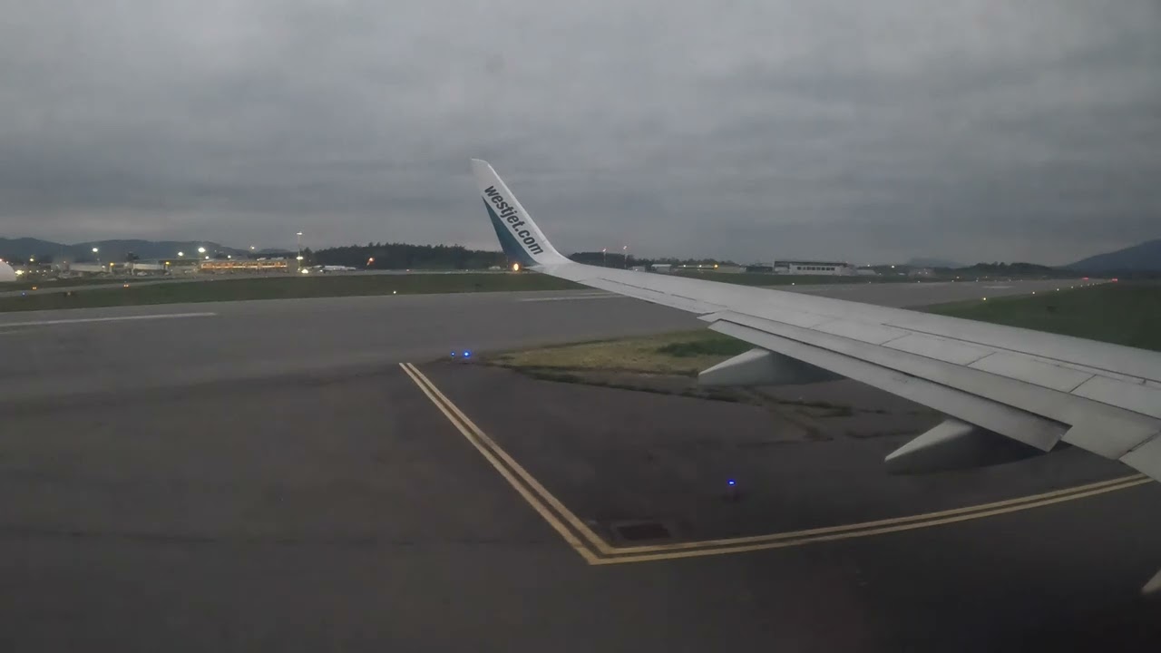 WestJet Taking Off From Victoria BC To Beautiful Calgary, Alberta 4K