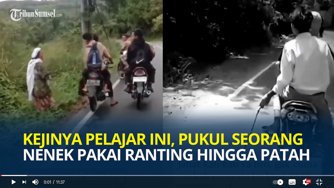 Kejinya Pelajar-pelajar Ini, Tendang & Pukul Seorang Nenek Pakai Ranting hingga Patah, Tuai Kecaman