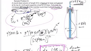Mechanics of Materials - Final exam problem 6 Column buckling