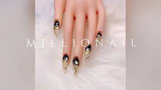Amazing Nail Ideas - gold nail foil black coffin nails