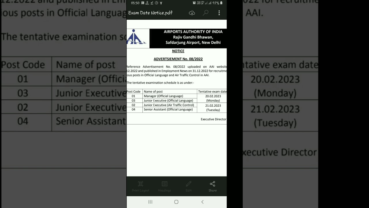 AAI ATC Exam Date and Admit Card 2023 