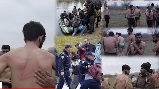 How refugees Crossing Turkey and Greece River Border From Edirne