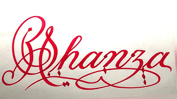 Shanza Name Signature Calligraphy Status | How to Draw, Cursive Calligraphy with Cut Marker