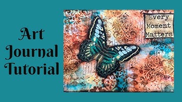 Mixed Media Art Journal Tutorial- Gesso Through a Stencil and a Winning Color Scheme