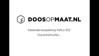 Kalenderverpakking Fefco 012
