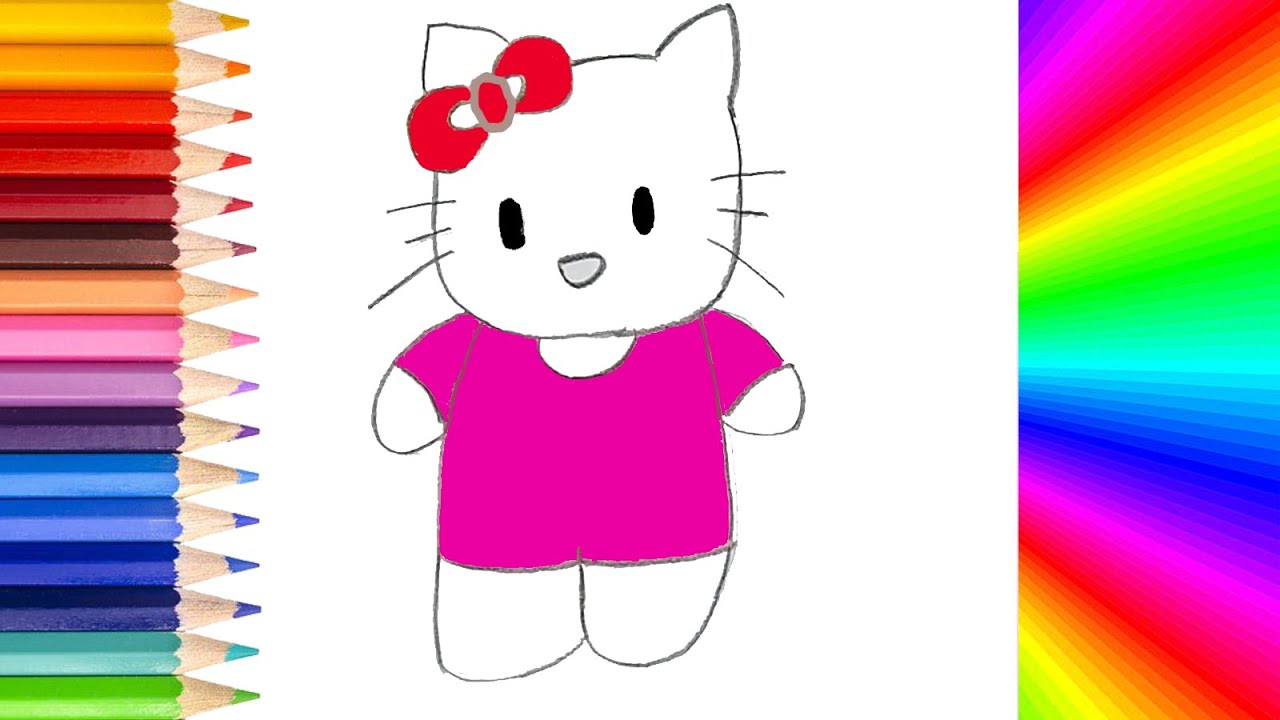 Hello kitty Drawing, Painting, Coloring for Kids and Toddlers | Learn ...