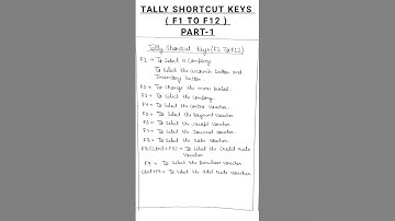 TALLY SHORTCUT KEYS F1 TO F12 SHORTCUT KEYS USE IN TALLY #SHORTCURT  #KEYS #COMPUTER🖥️ #TALLY PART-1
