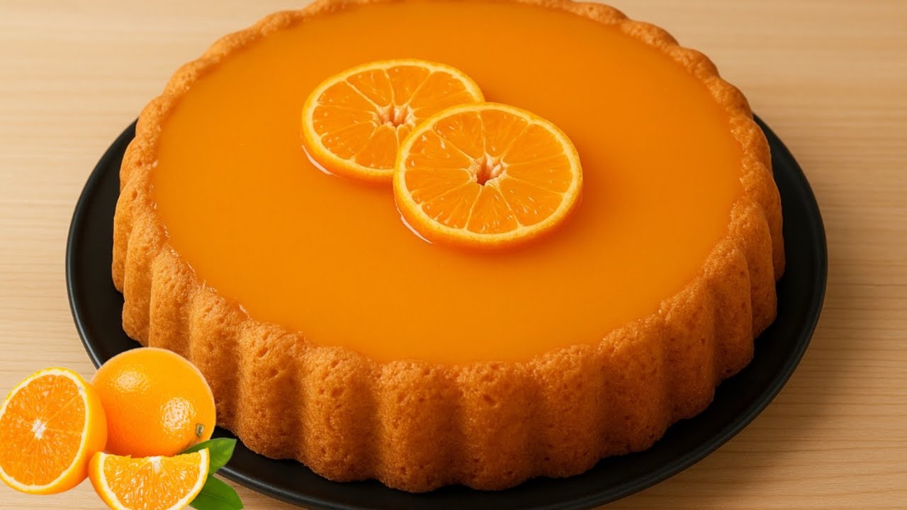 كيكة البرتقال الي دارت ضجة كبيرة سهلة واقتصادية وكتجي خفيفة وهشيشة ولذيذة بزاف ضروري تجربوها