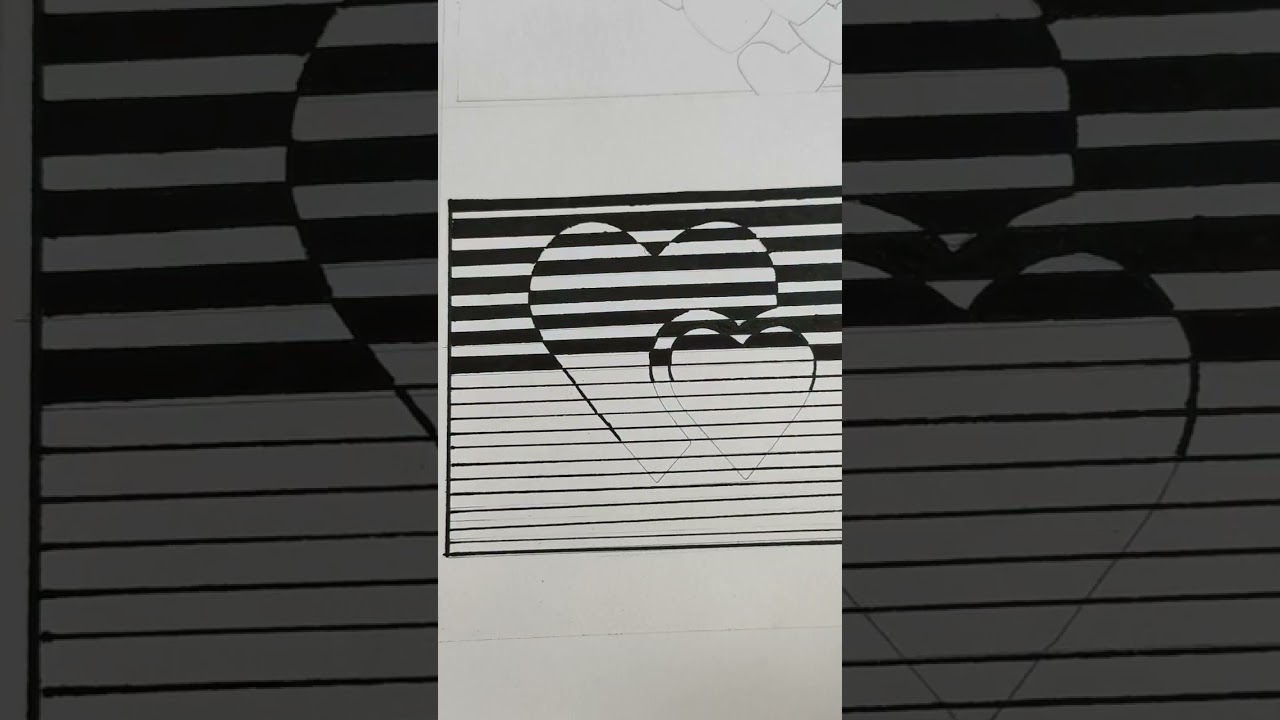 Easy heart drawing illusion 💗 