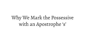 History of apostrophe s