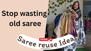 Trendy outfit from Old Saree / पुरानी saree से बनाये कुछ different outfit #sareereuse #creativemaa 