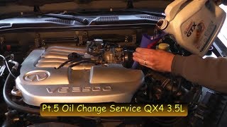 2001 Infiniti QX4 3.5L Import Tune Up Series Pt5 Oil Change Service 2000 Infiniti Qx4 Oil Capacity