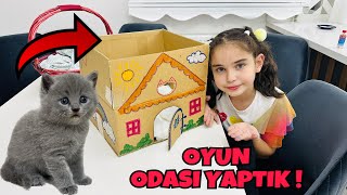 KEDİMİZE KARTONDAN OYUN EVİ YAPTIK !! BAKIN KEDİMİZ BEĞENDİ Mİ ??!!