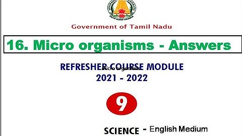 9th science refrsher course module unit 16 Micro organism answers class 9 Science refresher course