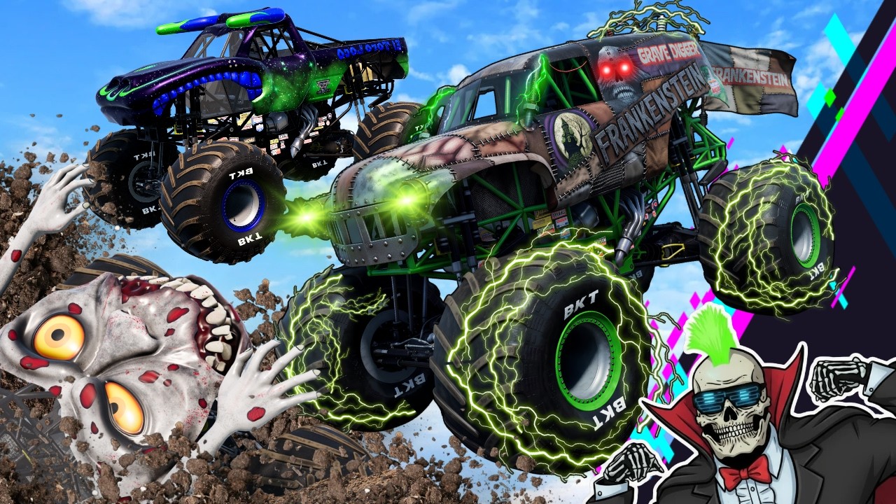 Monster Jam INSANE Racing, Freestyle and High Speed Jumps #132 | BeamNG Drive | Grave Digger