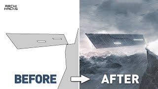 Atmospheric winter rendering | Photoshop Architecture Post Production