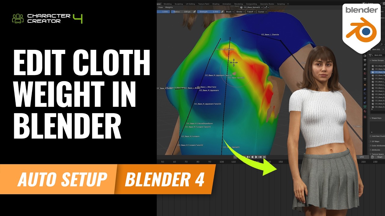 Edit Cloth Weight in Blender | Character Creator Tutorial