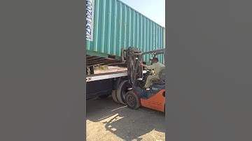 forklift truck loading a container #mustwatch
