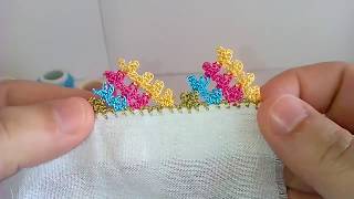 679- Renkli Dağ Oyası Iğne Oyasından Çevirme