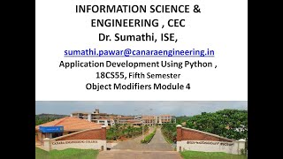 VTU PYTHON18CS55 M4 L4 Object Modifiers Net Worth